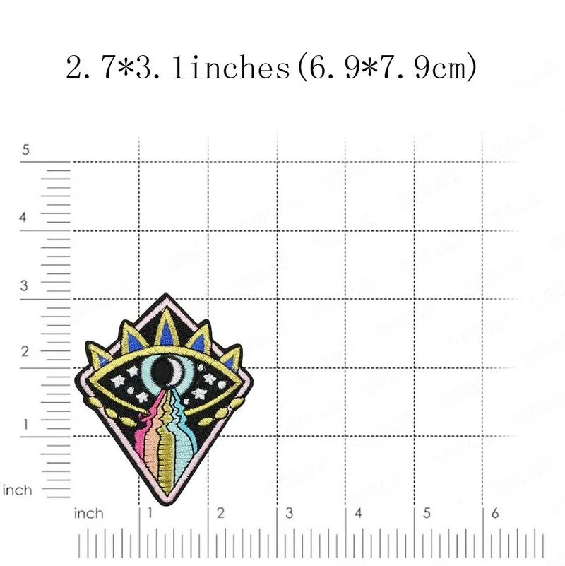 1pc Milky Way Rhombic Eyes Patch for Clothing Embroidered Applique Badge Iron On Sew On Emblem for Jackets Bags DIY Accessories