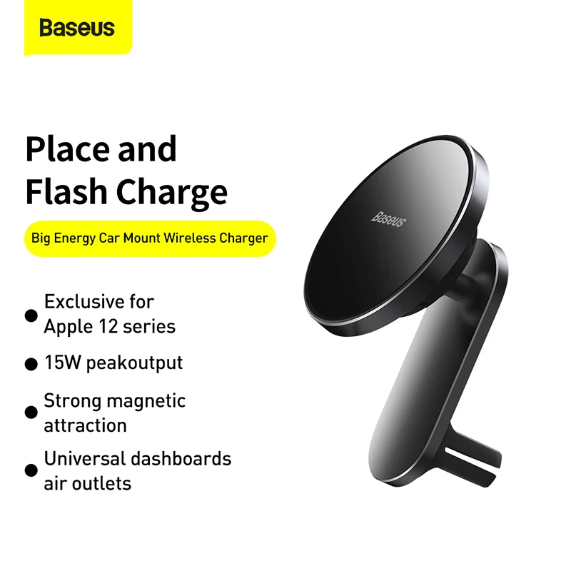 Baseus Car Magnetic Wireless Charger Phone Holder Air Vent Universal For iPhone 12 Pro Max Mini Car Mount Fast Charging Holder