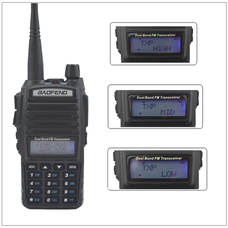 Baofeng – walkie-walkie UV-82 8W double bande VHF/UHF radio double interrupteur PTT, radio 8W avec casque mains libres