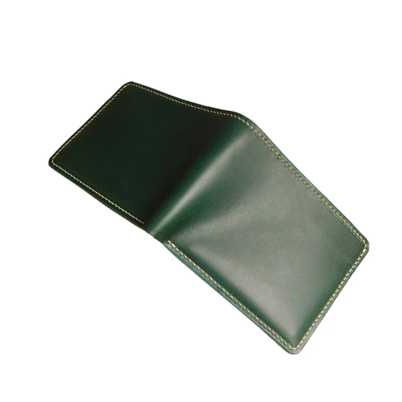 Imported Hand-made Short Wallets Purses Women Men Clutch Vegetable Tanned Leather Thin  Wallet Card Holder