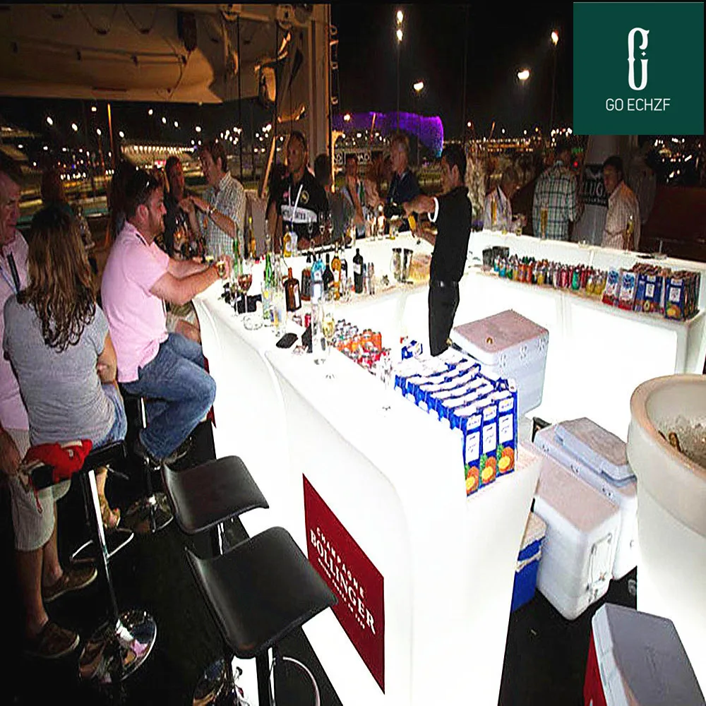 16 Color Changing LED Illuminated Bar Counter Waterproof Rechargeable Rundbar Bar Disco KtV Club Waiter Cocktail Bar Tables