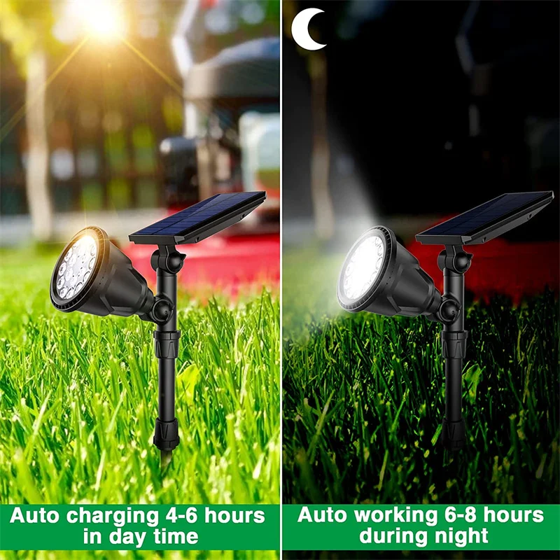 Solar Lights Outdoor7 LED Color Changing Landscape Waterproof Solar Spotlights Lamp Adjustable Wall Garden Lights Yard Lighting