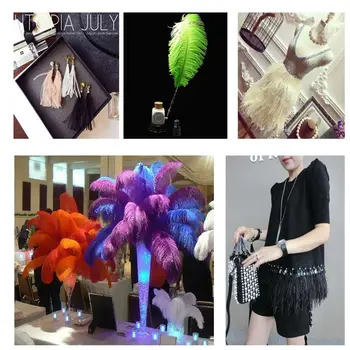 10/50/100/500 ks přírodních bílých pštrosích peří, 15-75 cm, velké peří, řemesla pro svatební hostinu, stolní dekorace, chocholy, dekorace 6 nejlepší prodej velké pštrosí peří - №4