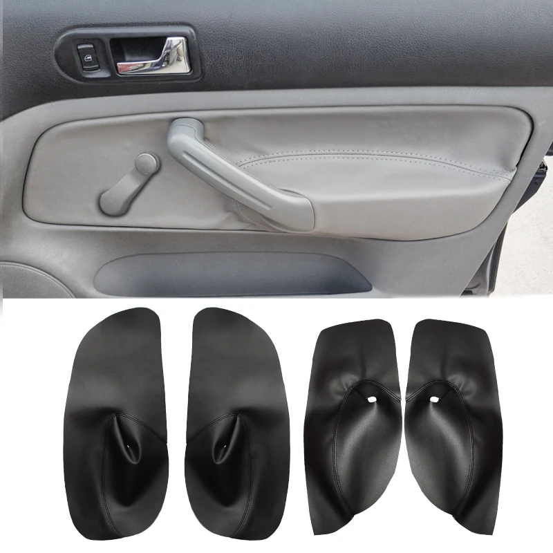 For VW Golf 4 MK4 Jetta Bora 98 - 2005 Microfiber Leather Manual Control Window Door Handle Armrest Panel Cover Protective Trim