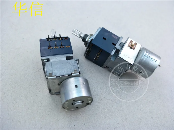 

1pcs ALPS RK27 type double with motor potentiometer B100K handle length 20MM flower