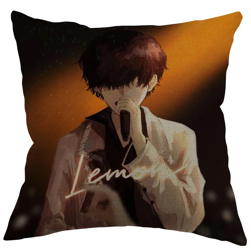 Yonezu Kenshi Cushion Pillow Tent,Office, Home Cotton Linen Zippered Pillowcase Family Home Accessories Customizable One Side