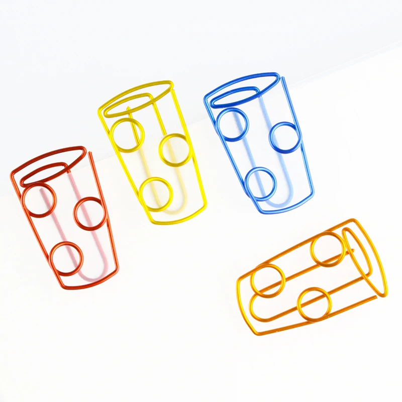 Bright Color Coffee Cup Shape Paper Clip Cute Paper Clips cute Office Table Accessories Clipe De Papel Clipes De Papel Cute Clip