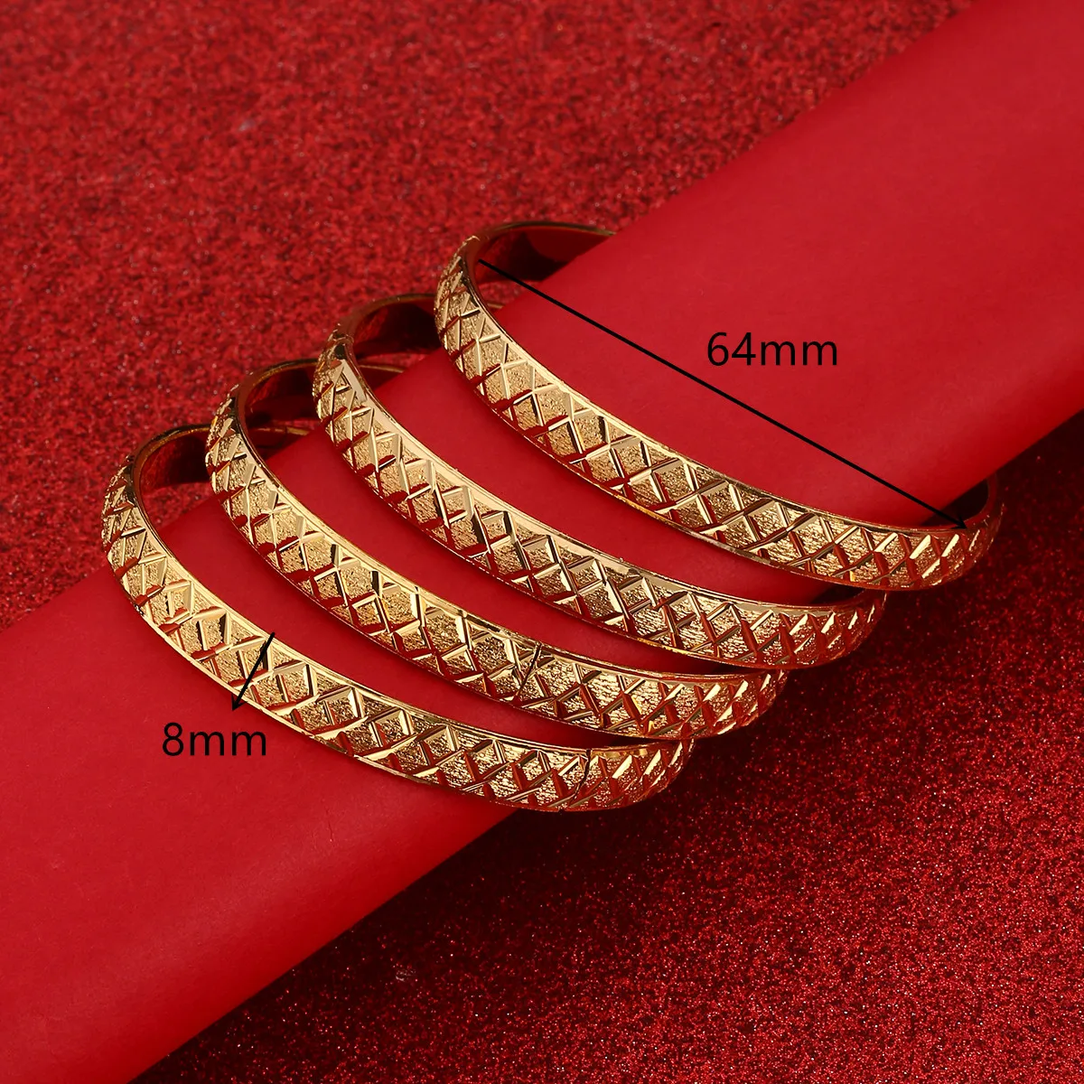 Trendy 24K Gold Color Bangle for Women Girl Special Dubai Wedding Bride Bracelet Ramadan Jewelry