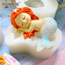 3D Mermaid Silicone Mold For Chocolate Mousse Dessert Fondant Cake Decorating Tool DIY Handmade Making Gypsum Resin Candle Mould