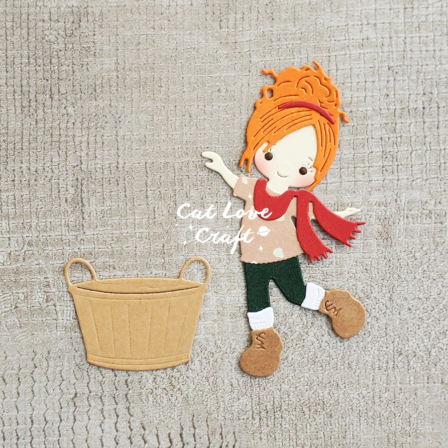 Catlove Farm Boy Girl Metal Cutting Dies Scrapbooking Mold Stencil Die Cuts Card Making DIY Craft Embossing New Dies For 2021