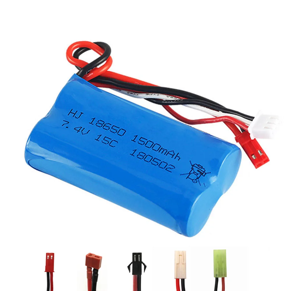 

Battery For U12A Hanqi 957 948 WLtoys 12428 MJXRC T40 F39 F49 T39 Syma S033g H101 UD002 RC Boats Drone parts 7.4V 1500mah 18650