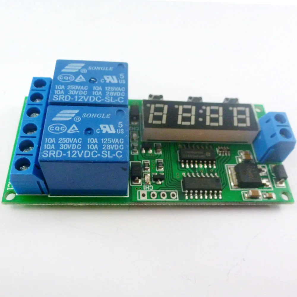 KC22B02_5V DC 5V 2 Channel Multifunction Delay Timer Module Delay Relay Controller Motor Reverse Cycle Loop Timers