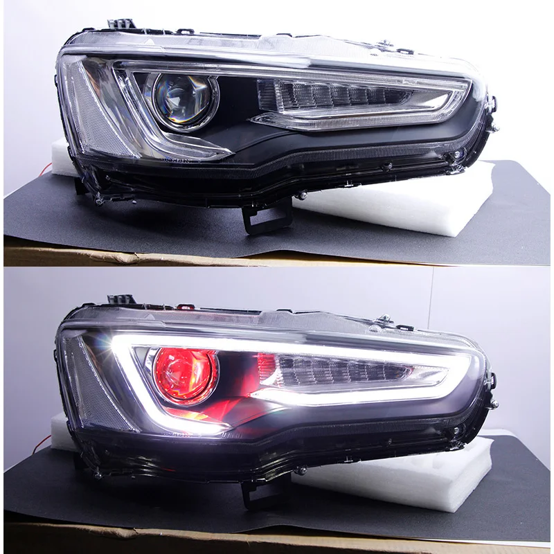 For Mitsubishi Lancer Headlight 2009-2016 Lancer EX LED Headlight LED DRL Hid Option Head Lamp Beam Accessories