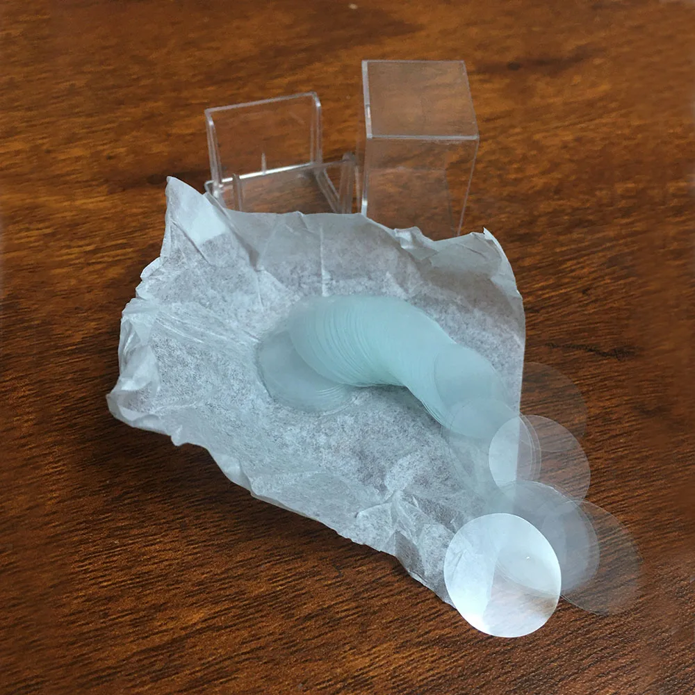 100 개/상자 직경 4 5 6 8 10 12 13 14 15 16 ~ 35mm 유리 현미경 커버 슬라이드 실험실 의료 유리 라운드 빈 슬라이드