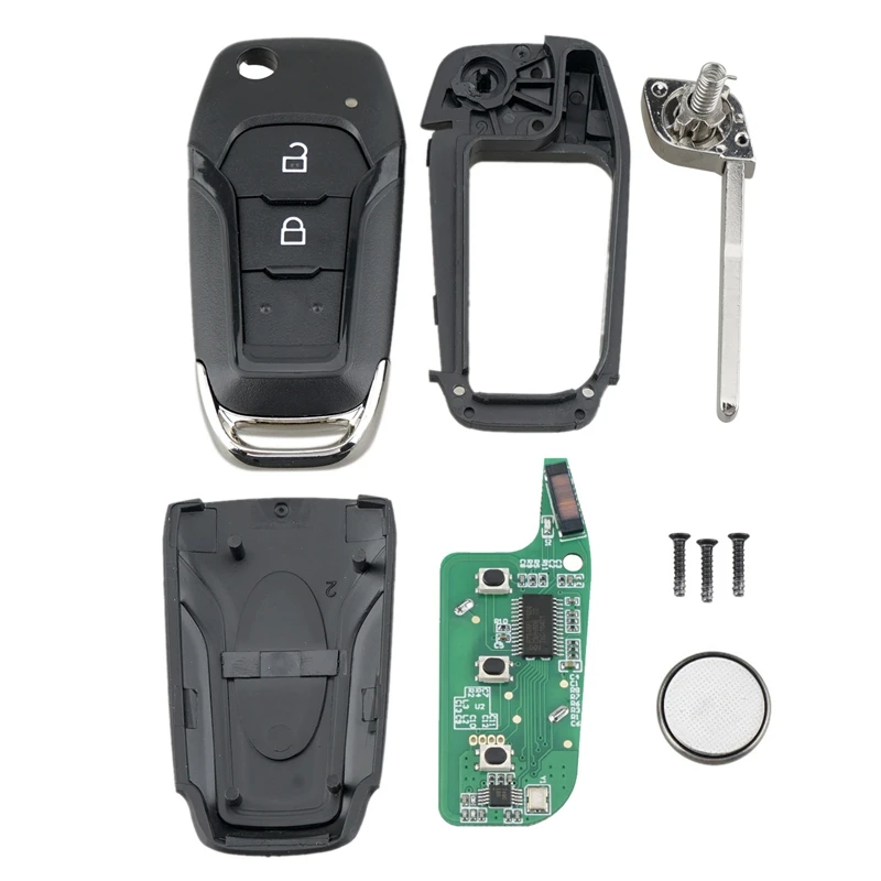 Auto Smart Remote Key 2 Button 433Mhz Fit Voor Ford Ranger F150 2015 2016 2017 2018 Id49 Pcf7945P Eb3T-15K601-Ba