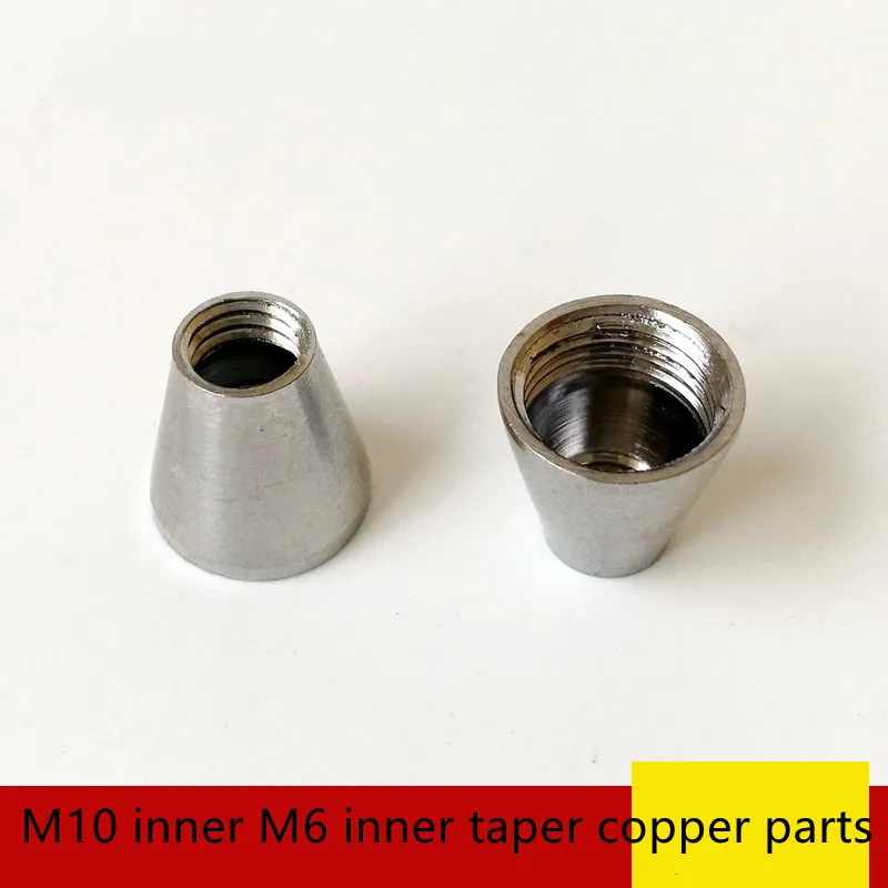 2PCS/Lot M10*1 Inner tooth Converter to M6*1 Internal Teeth Tapered Copper M10 To M6 Adapter Screw DIY Lighting Accessories.