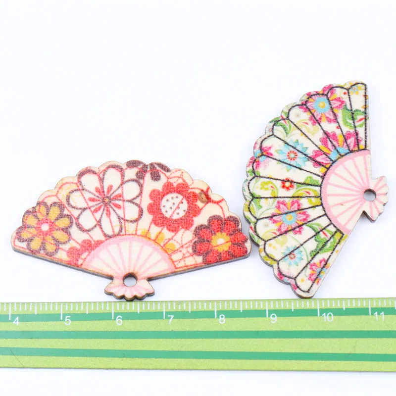 Naturalnie drewniane Fan wzór Scrapbooking, rzemiosło dla upiększeń Handmade rękodzieło DIY Home Decoration 30x48mm 10 sztuk MT0784