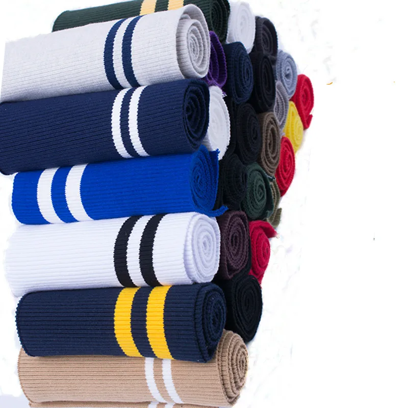 

Cotton Knitted Fabric Stripe Stretch Neckline Cuff Waistband Leg Openning Arms Rib for Baseball Clothes Down Jackets