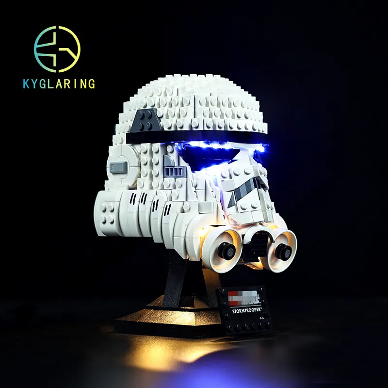 Kyglaring Led Lighting Set DIY Toys for Stormtrooper Helmet 75276 Blocks Building