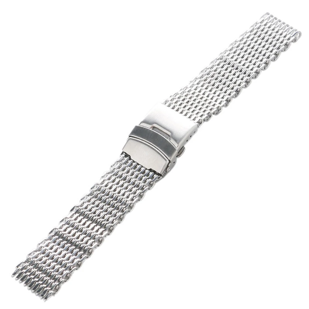 18/20/22/24mm Stainless Steel Milanese Shark Mesh Watches Band Strap Bracelet Replacement Wrist Bracelet