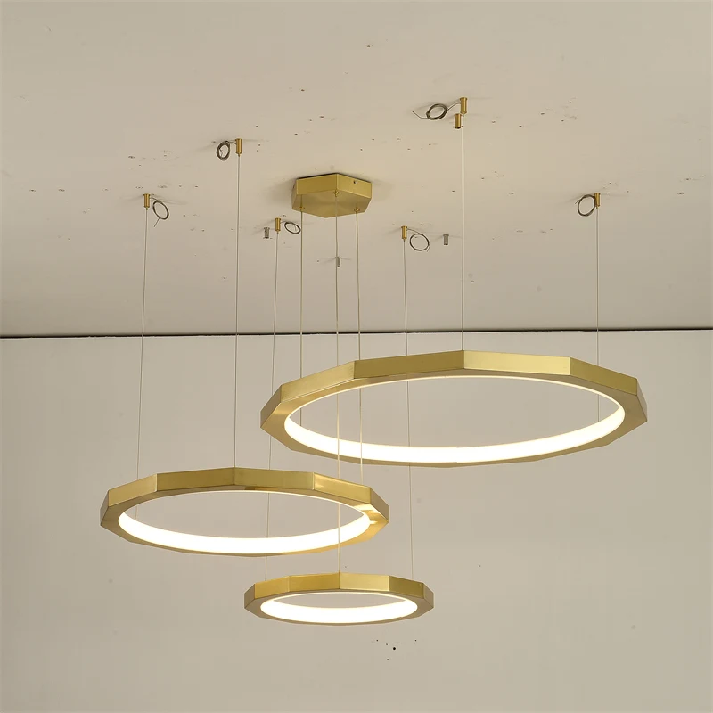 Nordic Neuheit Anhänger Lichter LED Wohnung Wohnzimmer Restaurant Minimalistischen Net Rot DIV Hardware Acryl Gold Runde Form