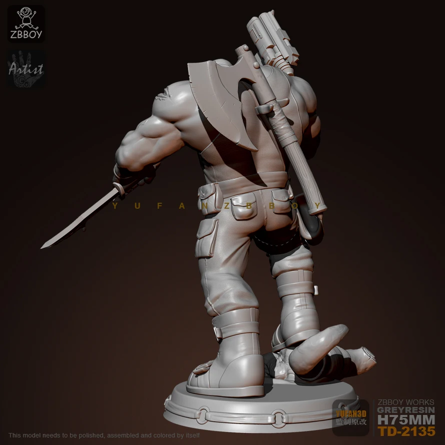 75mM 1/24 수지 피규어 키트 사무라이 전사 모델 자체 조립 TD-2135