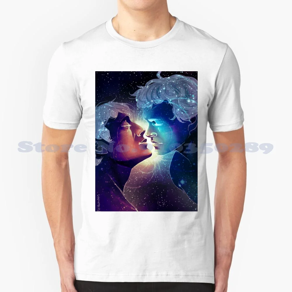 100% Cotton T-Shirt Hannigram Hannibal Space Love Kiss Galaxy Stars