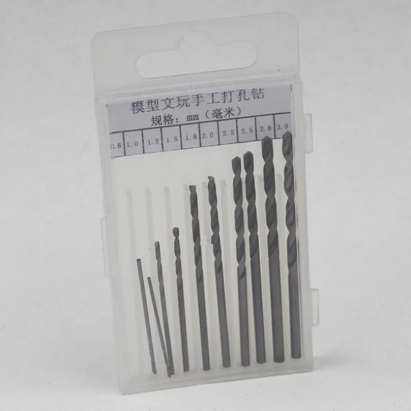 10pcs 0.8-3.0mm hand twist drills of different specifications drilling bit