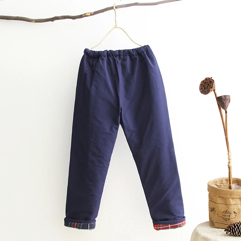 

Wu Shu Clothing Winter Thick Warm Long Pants Chinese Traditional Kung Fu Trousers 100% Cotton Loose Pantaloon Novelty Trousers