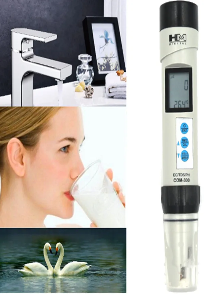 COM-300 4 in 1 testers Waterkwaliteit Digitale meetinstrumenten TDS/EC/Temp/PH-meter Waterdicht testapparaat 30% KORTING - afbeelding 2