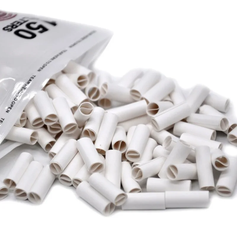 150Pcs 6MM Natural Unrefined Pre-rolled Tips Cigarette Filter Rolling Paper For Hand Rolled Cigarettes