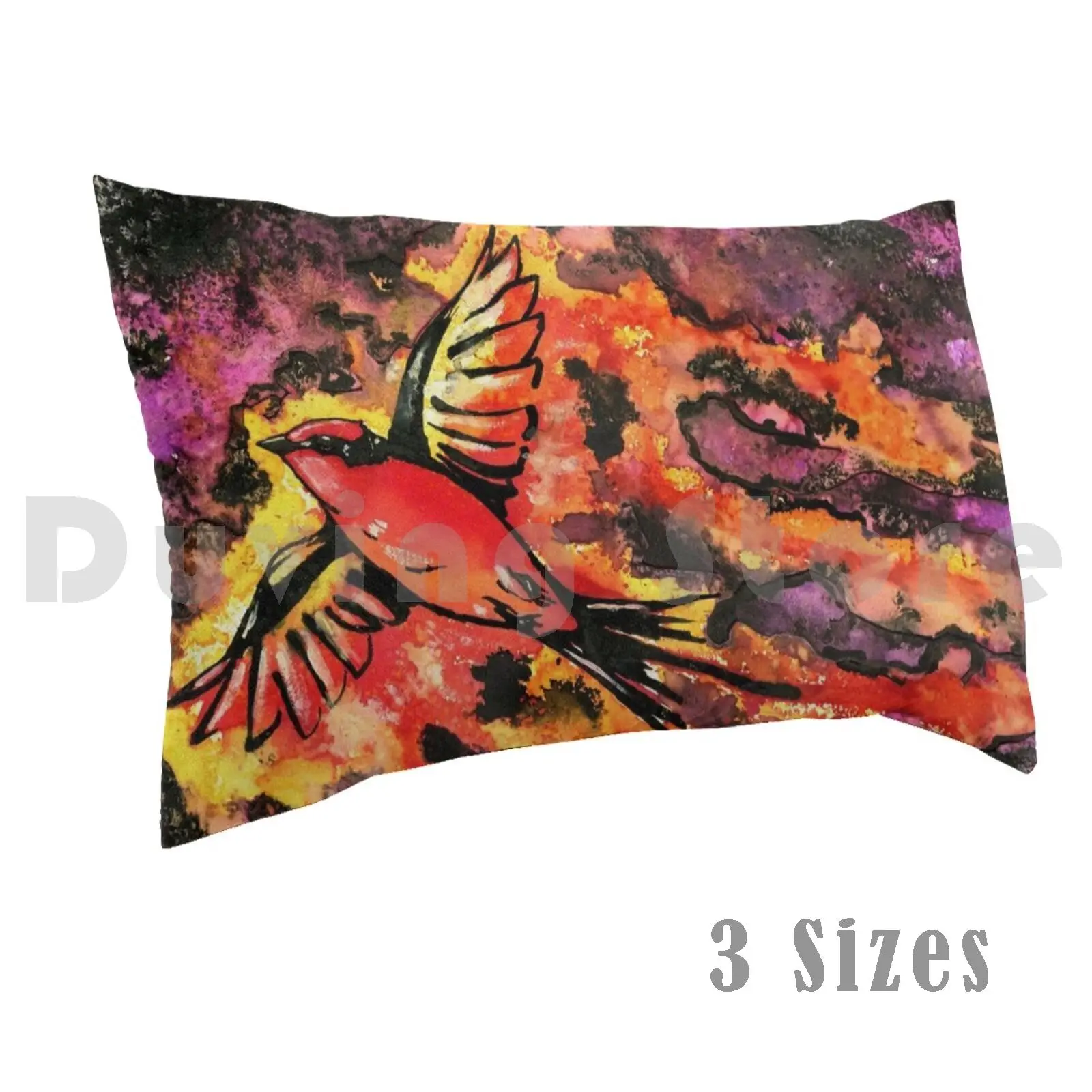 Vermillion Flycatcher Pillow Case Printed 50x75 Vermillion Flycatcher Flycatcher Firebird Firecatcher Birds