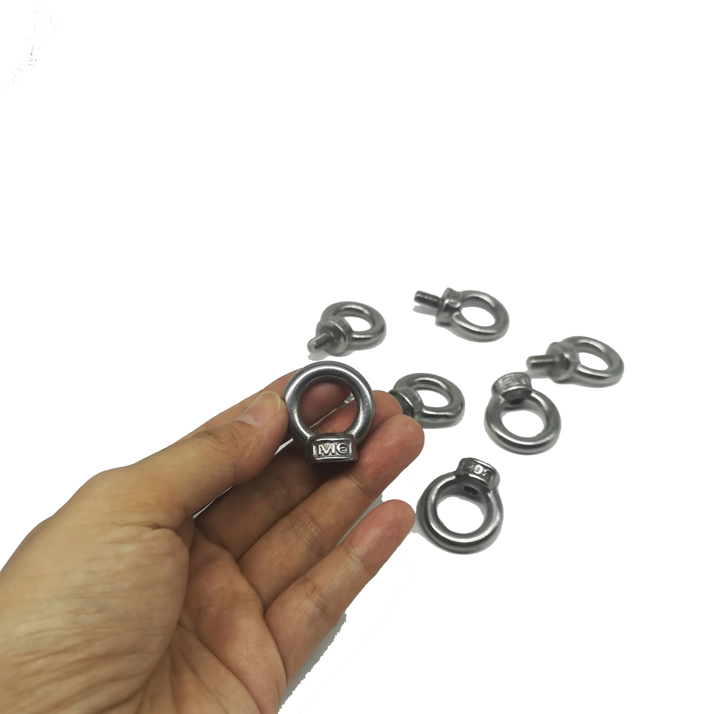 M6, 304  Stainless Steel Lifting Eye Bolts Ring Screw Loop Hole for Cable Rope Lifting