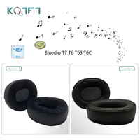 KQTFT 1 Pair of Velvet leather route Replacement EarPads for Bluedio T7 T6 T6S T6C Headset Earmuff Cover Cushion Cups