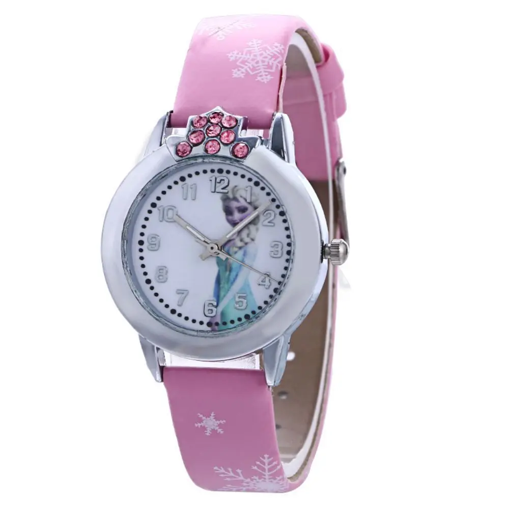 Disney Children\'s Cartoon Quartz Wristwatch Frozen Girl Boy Waterproof Quartz Watch Cute Cartoon Kids Watches Boys and Girls