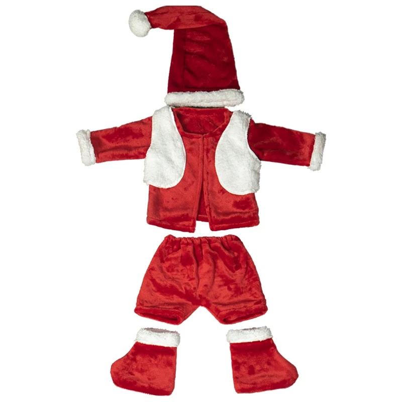 2024 New Newborn Photography Props Christmas Outfits Baby Coat Pants Hat Shoes Set Infants Fotografia Photo Shooting Clothing