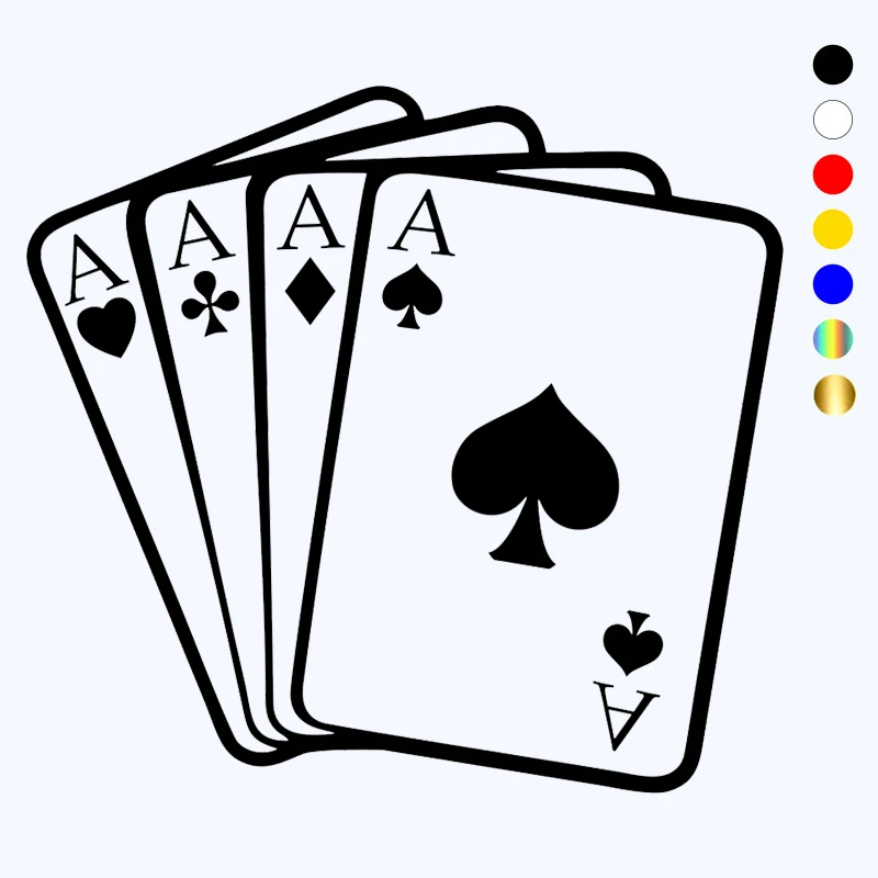 

CK2218#15*16cm Four aces. Cards funny car sticker vinyl decal white/black car auto stickers for car bumper window