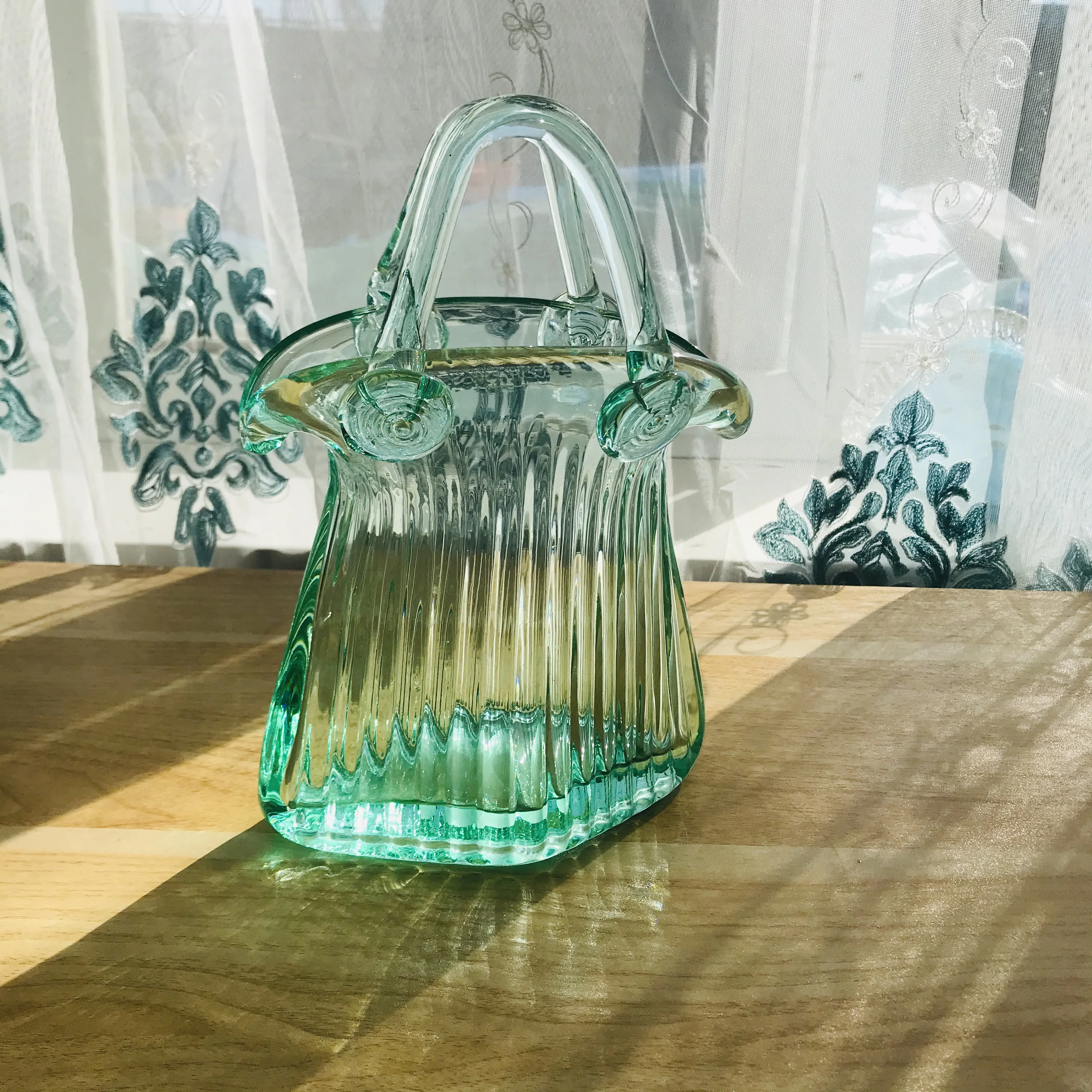 

Glass Vase Transparent Handbag Basket Bag Aesthetic Room Decor Flower Pot Arrangement Hydroponic Home Furnishings декор комнаты