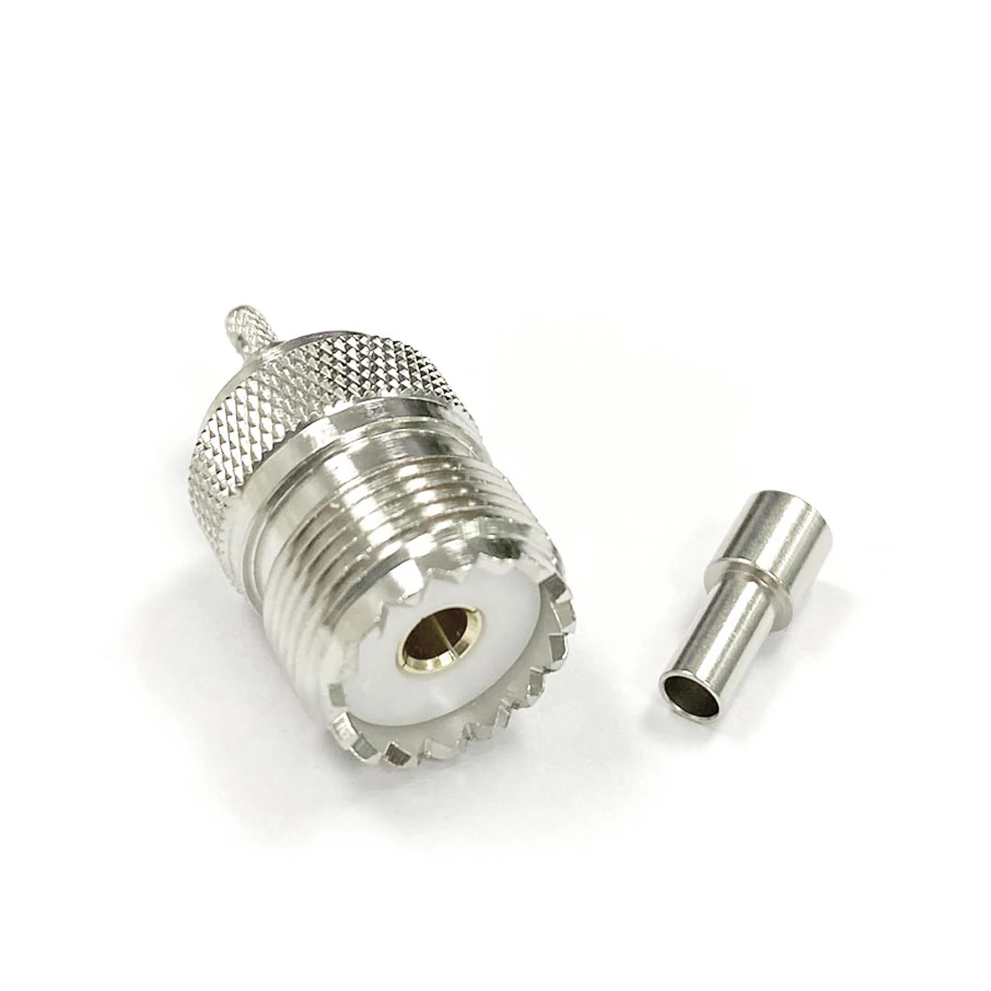 1PC UHF Weibliche Jack RF Coax Konverter Stecker Crimp RG316 RG174 LMR100 Gerade Vernickelt NEW Großhandel