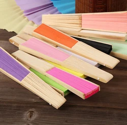 Folding Fan Hand Silk Cloth DIY Chinese Folding Fan Wooden Bamboo Antiquity Folding Fan DIY Calligraphy Painting