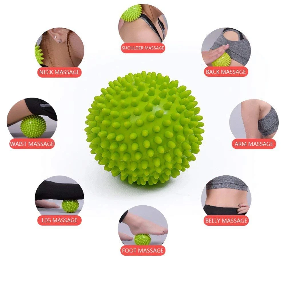 Bola Pijat Berduri PVC Tahan Lama Titik Pemicu Olahraga Kebugaran Tangan dan Kaki Plantar Pereda Nyeri Fasciitis Relief 9Cm Bola Olahraga