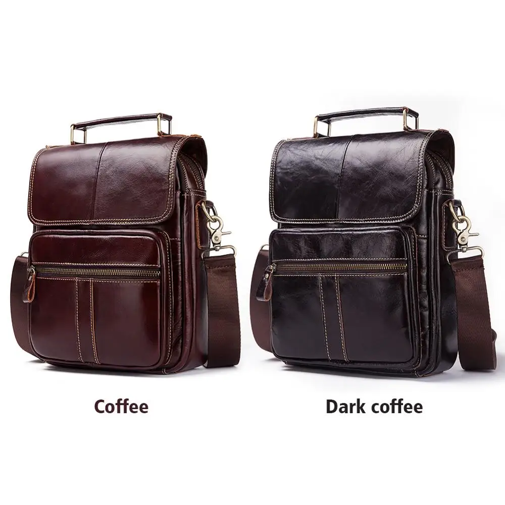 Imagem -04 - Couro Genuíno Bolsa de Ombro Casual Homens Bolsas de Mensageiro Crossbody Top Qualidade dos Homens do Vintage Bolsa Bolsos Masculino For7.9 Ipad