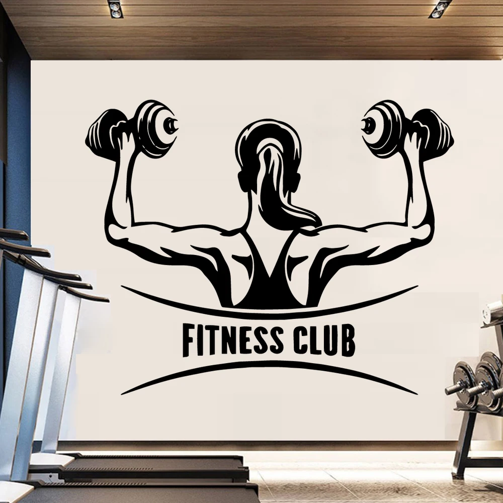 Diy Fitness freak Sticker Fitness Club Removable Wall Stickers For Gym Quote Wallpaper Vinyl Wall Art Decoration Stickers muraux