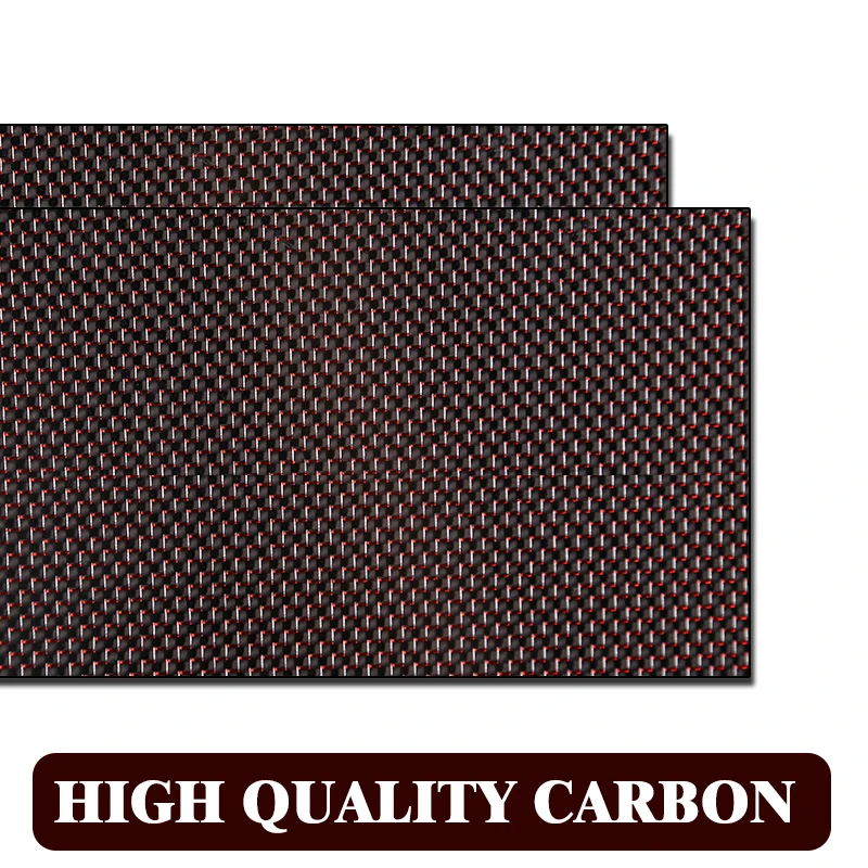 195x240mm 3K Colered Carbon Fiber Sheet Red And Sivler Thread Weave Glossy Matte Surface Carbon Fiber Panel Plate Sheet