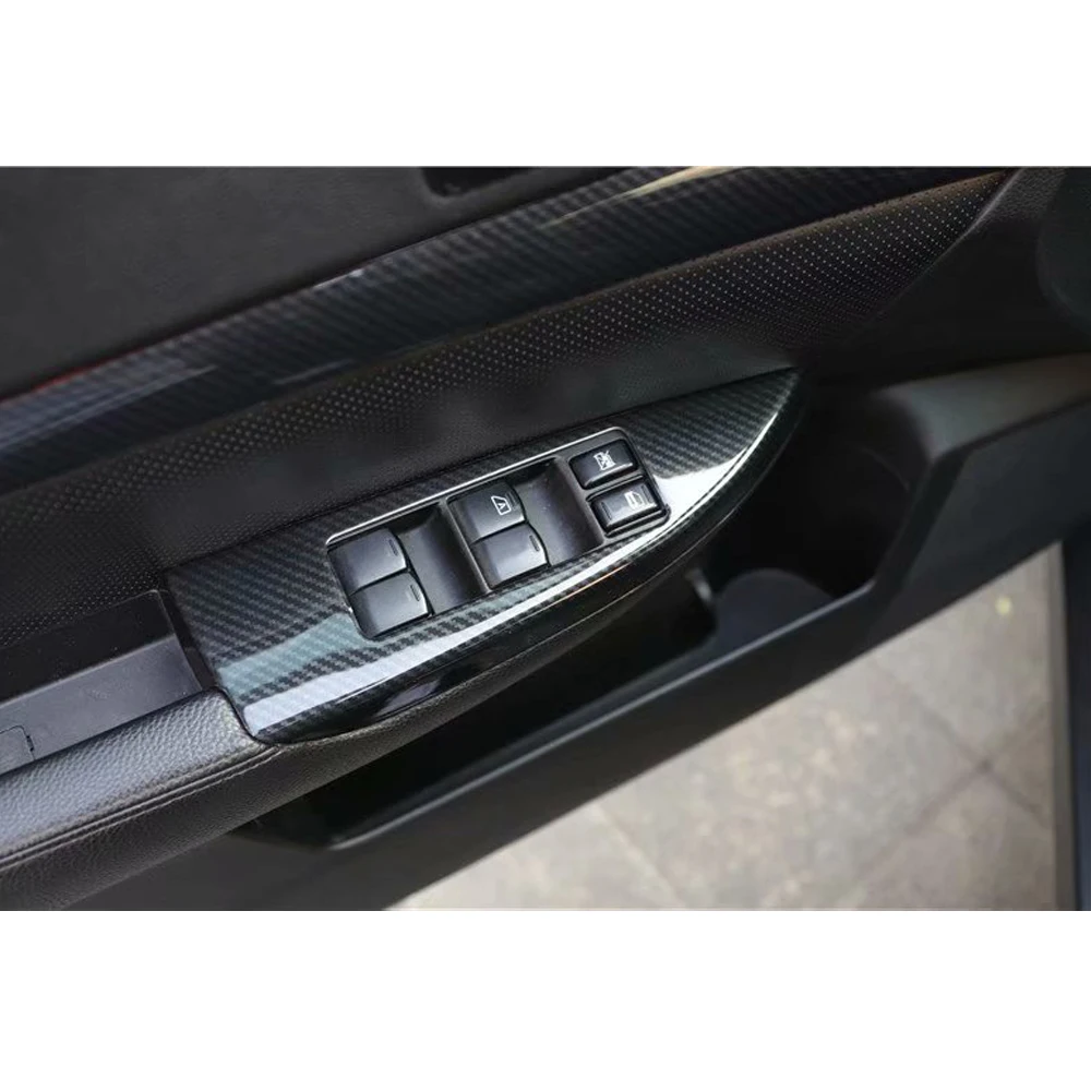 For Subaru Outback 2010 2011 2012 2013 2014 Car Window Lift Switch Panel Cover Stickers Car Styling Accessory 4Pcs