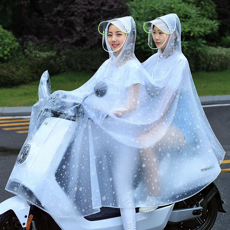 Fashionable raincoat double electric motorcycle cover adult battery car waterproof batch  Waterproof Poncho Hiking Tour Raincoat