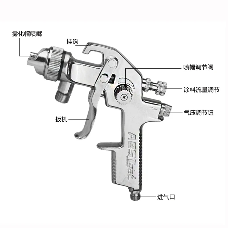 Pistolas de Pintura Pneumática Profissional Pistola Ferramenta De Poder 1.4/1.7mm Pintura Carros Aerograph Tool HVLP Pistola De Pulverização