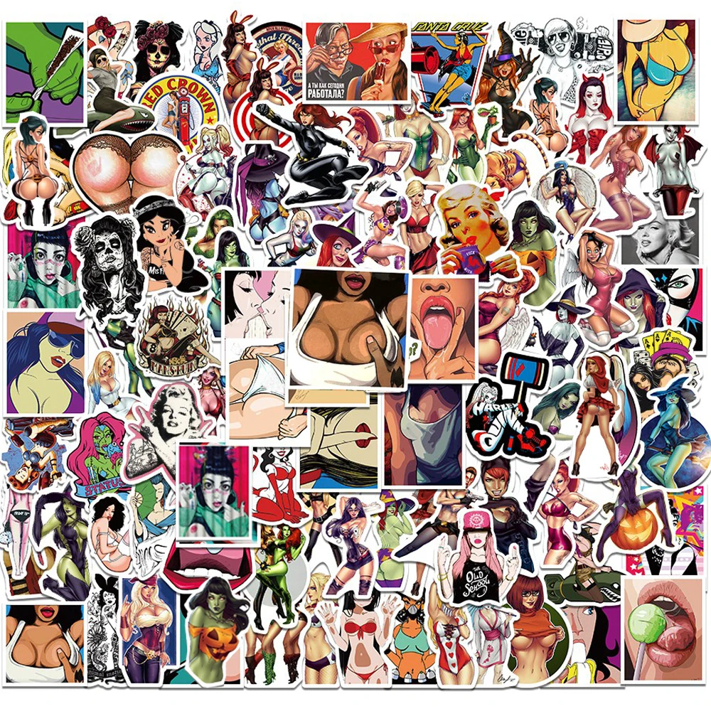 10/30/50/100PCS Anime Hentai Sexy Waifu Stickers for Laptop Motorcycle Car Water Bottle Waterproof Pinup Bunny Girl Sticker