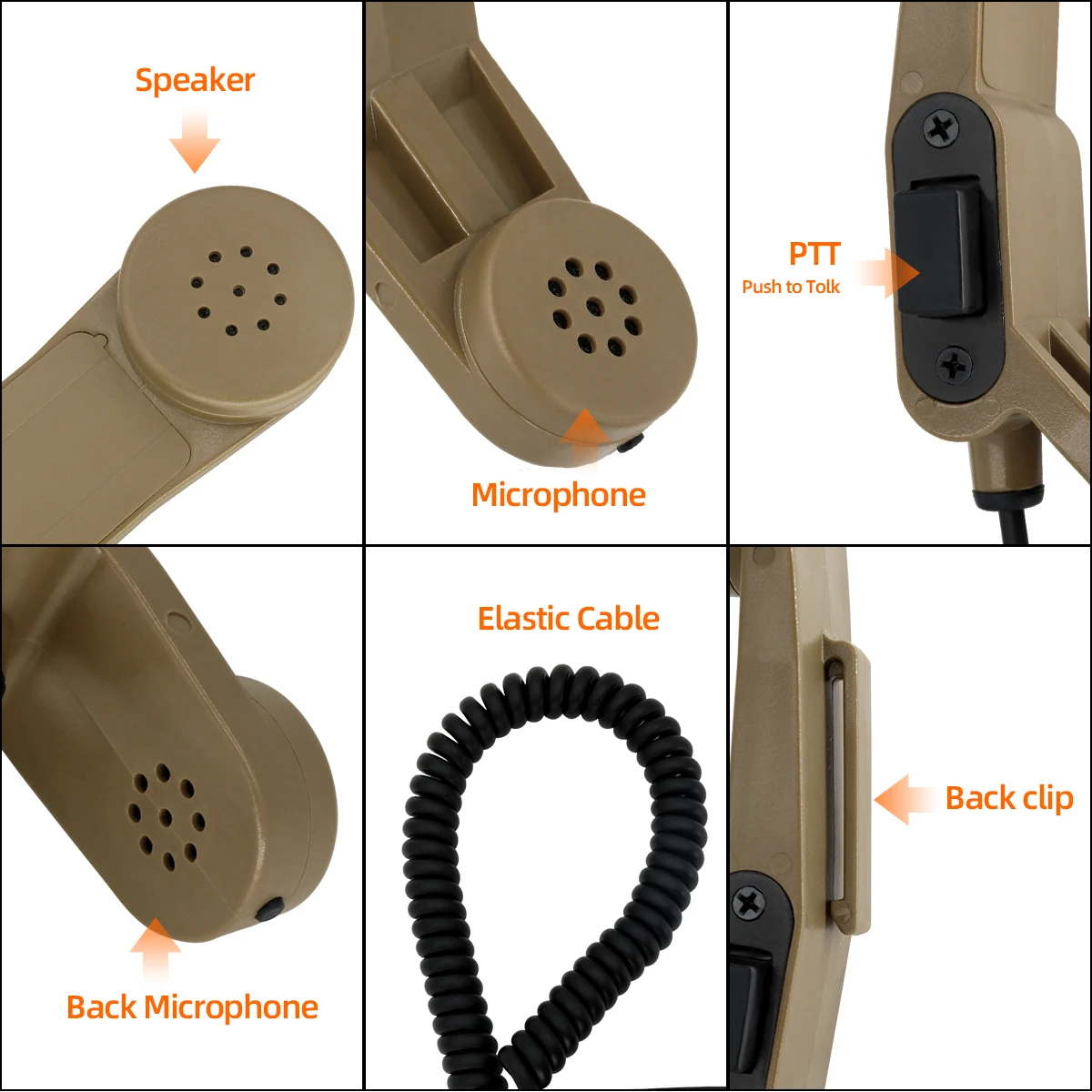 TAC-SKY para Baofeng Walkie-talkies UV-5R UV-6R un micrófono de transmisión militar altavoz de mano Ptt H250 Kenwood Ptt