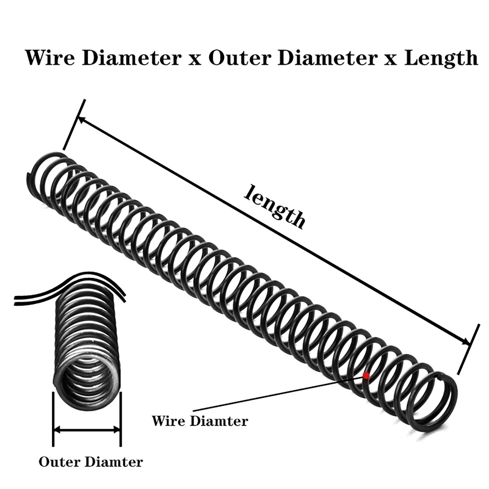 1 Pieces, Elastic Compression Spring, 4mm Wire Diameter, 18-50mm Outer Diameter, 305mm Length, Y Type Compression Spring